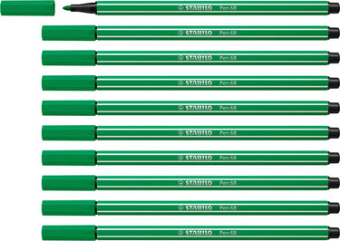 Stabilo pen 68 - premium viltstift - smaragdgroen - doos 10 stuks
