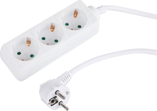 Q-link stekkerdoos - 3-voudig - randaarde - 3 x 1.5 mmâ² - 3 m - wit
