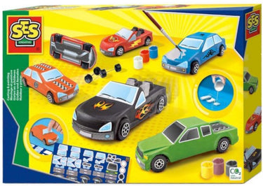 Ses creative gieten en schilderen - auto's - kinderspeelgoed - knutselen jongens - auto speelgoed - vanaf 5 jaar