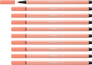 Stabilo pen 68 - premium viltstift - apricot - doos 10 stuks