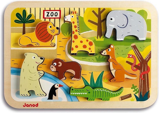 Janod - chunky puzzel - dierentuindieren