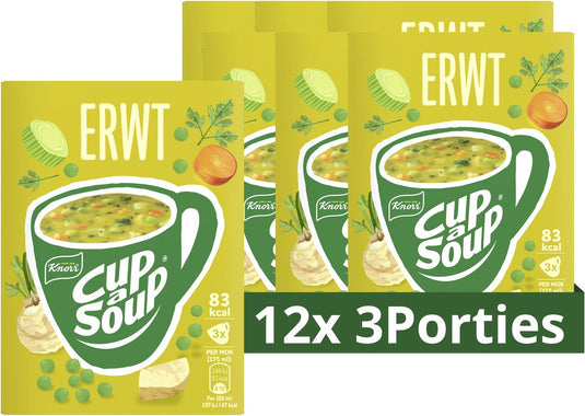 Knorr cup a soup - erwt - zonder smaakversterkers, kleurstoffen en conserveermiddelen - 36 porties