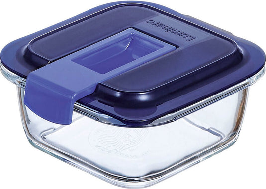 Luminarc easy box - vershouddoos - vierkant - transparant en blauw - 38cl