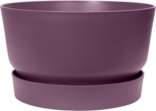 Elho greenville schaal 33 - plantenschaal met waterreservoir - 100% gerecycled plastic - ø 32.5 x h 19.4 cm - vintage pruim