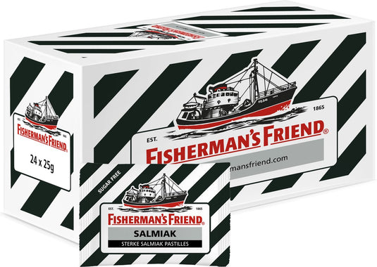 Fisherman's friend fisherman’s friend salmiak suikervrij zwart (24x 25gr)
