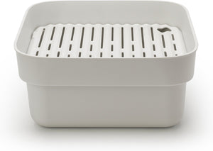 Brabantia sinkside afwasbak - vierkant - met afdruipschaal - light grey