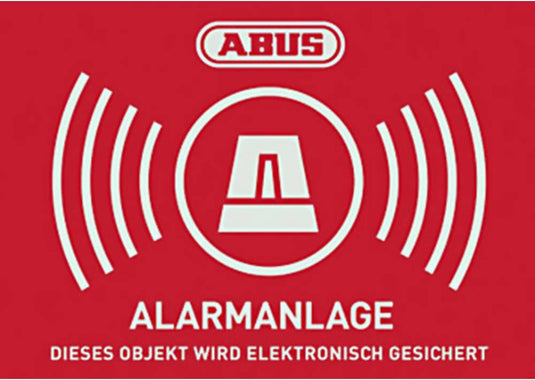 Abus au1423 waarschuwingssticker alarmsysteem taal duits (b x h) 74 mm x 52.5 mm