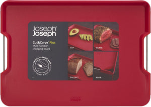 Joseph joseph - cut ,carve plus snijplank groot - kunststof - rood
