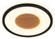 Briloner sufit wood - led plafonniére - plafondlamp met houtdecor - met indirect licht - warm wit licht - ø29 x 3 cm - zwart