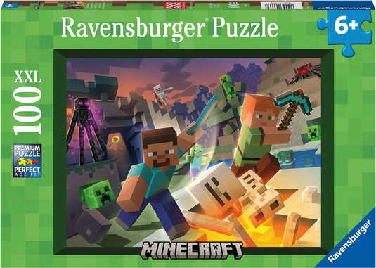 Ravensburger puzzel monster minecraft - legpuzzel - 100 xxl stukjes