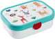 Mepal lunchbox campus - 750 ml - broodtrommel met vakjes voor kinderen - geschikt voor 4 boterhammen - animal friends