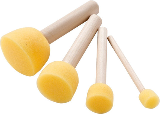 Talens spons sticks geel schilderen knutselen set van 4 voor kinderen.