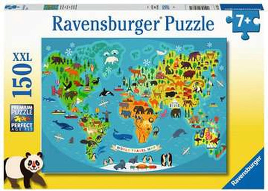 Ravensburger puzzel dieren wereldkaart - legpuzzel - 150 stukjes