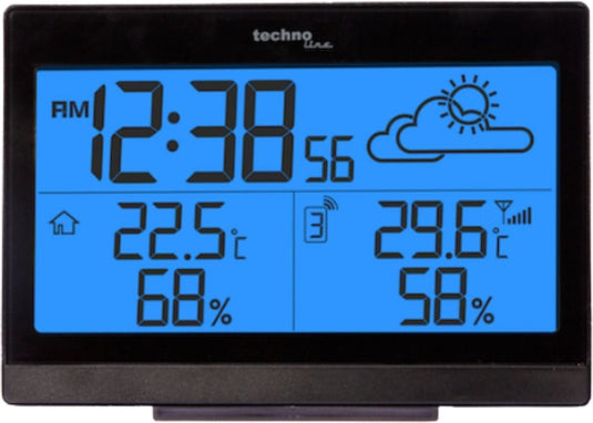 Technoline weerstation - ws 9252 - 140x100x47mm - zwart - met 1 buitensensor 50m - tl-ws9252
