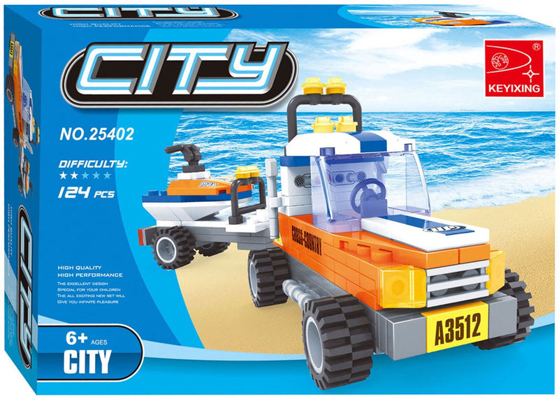 ギャラリービューアに画像をロードする, Lobbes speelgoed bv lobbes bouwset strand reddingsdienst truck jetski 124-delig speelgoed.

