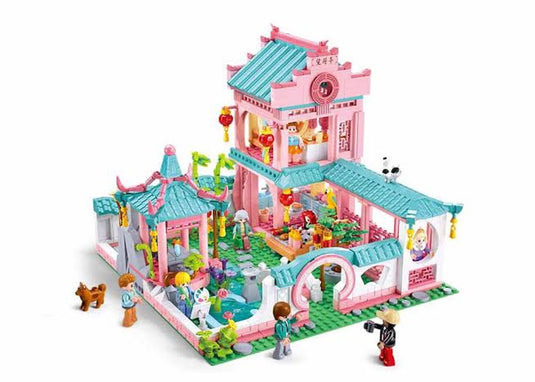 Sluban girl's dream chinese style villa 2 bouwspeelgoed kinderen vanaf 6 jaar - constructiespeelgoed modelbouw - bouwdoos met 959 bouwstenen - m38-b1116