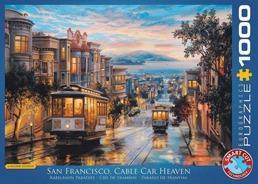 Eurographics - san francisco kabelbaanparadijs [san francisco cable car heaven] - eugene lushpin - 1000 stukjes 68×48cm (b×h) - legpuzzel