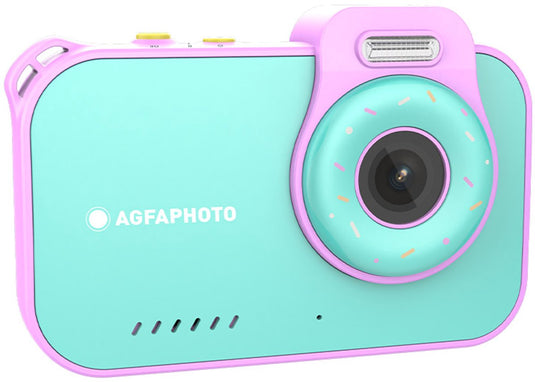 Agfaphoto realikids cam waterproof 2 – appareil photo enfant étanche 12mp, vidéo hd, mode selfie, filtres et cadres, jeux intégrés, batterie lithium - bleu