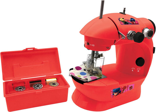 Lexibook miraculous, naaimachine met accessoires, licht en pedaal, imitatiespeelgoed voor meisjes, fashion design fashion game, sw100mi