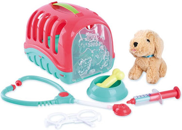 Playgo dieren reismandje met knuffelpuppy - 7dlg.