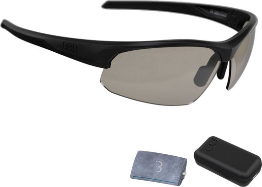 Bbb cycling impress ph fotochromatische fietsbril - zonnebril met meekleurende glazen - sportbril met hoes - mat zwart - bsg-58pht
