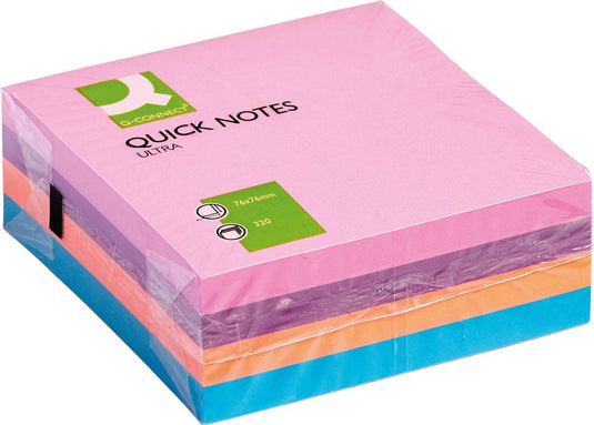 Q-connect quick notes | ft 76 x 76 mm | 320 vel | geassorteerde kleuren