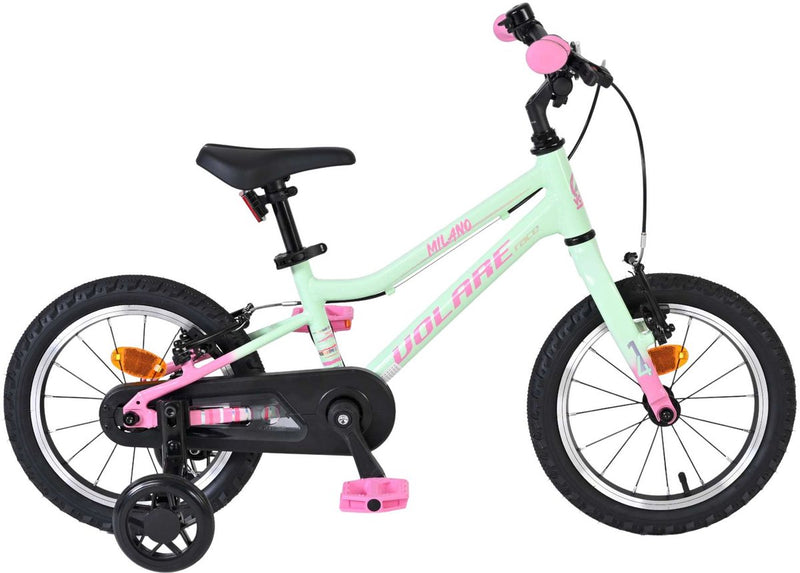 Afbeelding laden in galerijviewer, Volare milano kinderfiets - meisjes - 14 inch - mintgroen - twee handremmen
