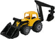 Plasto tractor met voorlader en graafarm geel 57 cm - speelgoedvoertuig - backhoe - graafarm - grote tractor - bpa-vrij - gemaakt in finland - vanaf 1 jaar