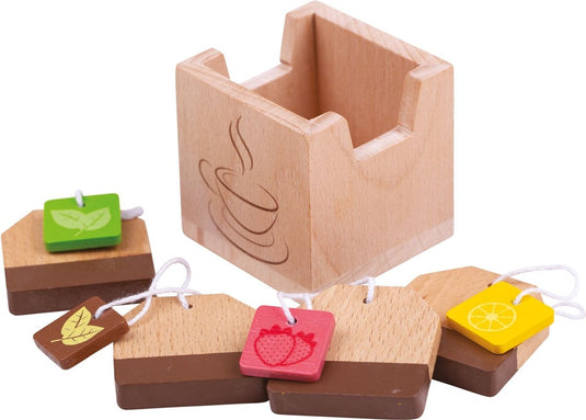 Bigjigs theezakjes - in bakje - 5dlg. - 5cm