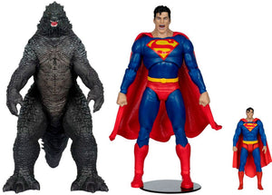 Mcfarlane toys dc justice league monsterverse dc multiverse action figuur 2-pack superman vs. godzilla 30 cm action figuur