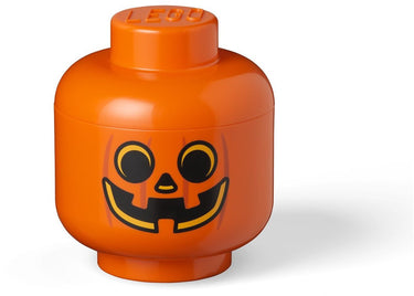Lego opbergbox iconic hoofd pompoen 16 cm, oranje -