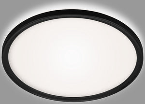 Briloner slim drip - led badkamerverlichting - badkamer plafondlamp - met achtergrondverlichting - ip44 - zwart - ø29cm
