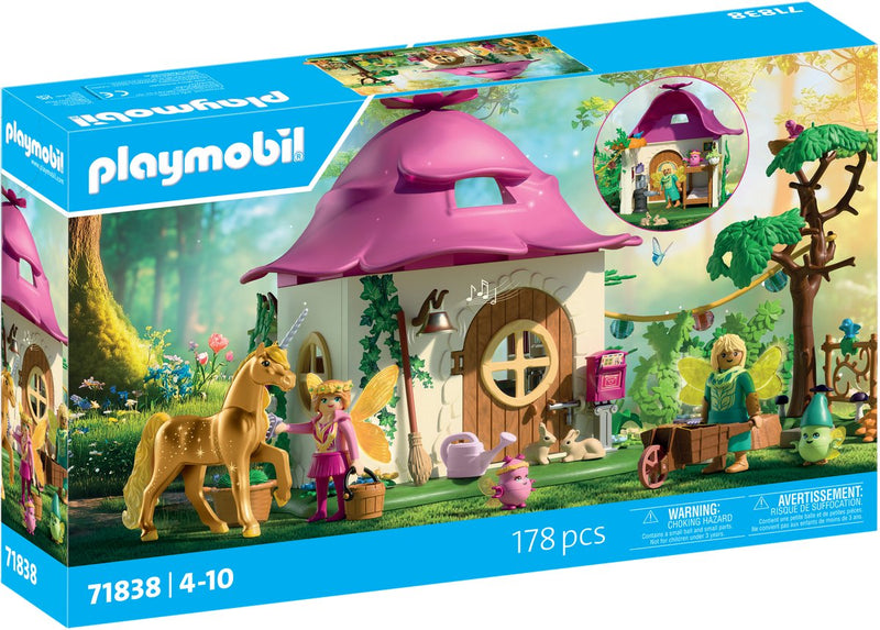 Afbeelding laden in galerijviewer, Playmobil gezellig sprookjeshuis met gouden eenhoorn en stal - 71838

