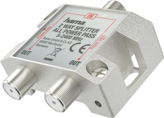 Hama 00205231, kabelsplitter, 5 - 2400 mhz, zilver, vrouwelijk vrouwelijk, 20 db, 1 stuk(s)