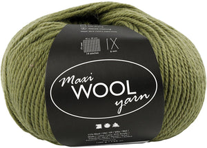 Creativ company wolgaren olijfgroen - breigaren 100 gram 125 meter.