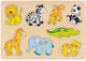 Goki houten noppenpuzzel wilde dieren