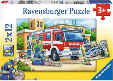 Ravensburger puzzel politie en brandweer - 4x12 stukjes - kinderpuzzel
