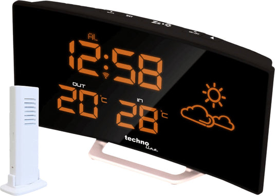 Nextime grote gebogen digitaal display binnenthermometer hygrometer weerstation - technoline ws6832