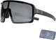Bbb cycling fietsbril heren en dames - fiets zonnebril met grote lens voor 100% uv bescherming - duurzame sportbril full frame - glanzend zwart smoke - chester bsg-69