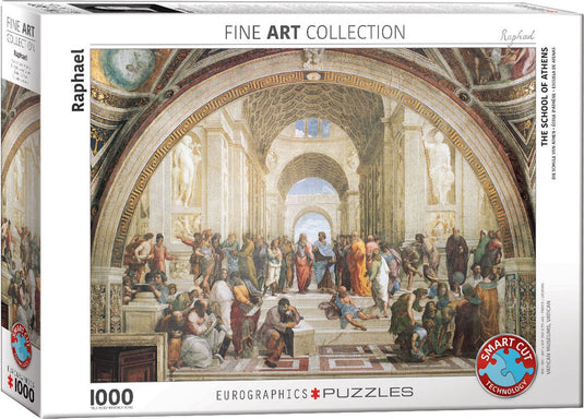 Eurographics - de school van athene [scuola di atene] - raffaello sanzio - 1000 stukjes 68×48cm (b×h) - fine art legpuzzel