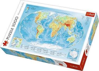 Trefl puzzel wereldkaart 1000 stukjes - physical map of the world.