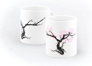 Kikkerland bloesem mok (warmte verkleurend) - magische mok - kan van kleur veranderen - zwarte boom - roze bloesemboom - kersenbloesem - japans – sakura