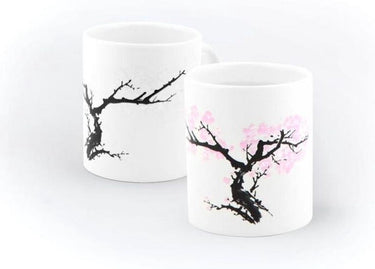 Kikkerland bloesem mok (warmte verkleurend) - magische mok - kan van kleur veranderen - zwarte boom - roze bloesemboom - kersenbloesem - japans – sakura