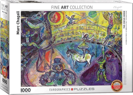 Eurographics - het circuspaard [le cheval du cirque] - marc chagall - 1000 stukjes 68×48cm (b×h) - fine art legpuzzel