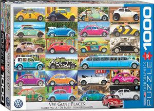 Eurographics volkswagen - vw gone places - 1000 stukjes 68×48cm (b×h) - legpuzzel