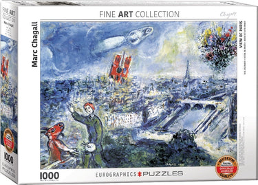 Eurographics - het boeket van parijs [le bouquet de paris] - marc chagall - 1000 stukjes 68×48cm (b×h) - fine art legpuzzel