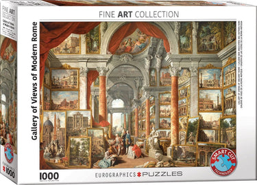Eurographics - galerij van gezichten van het moderne rome [galleria di vedute di roma moderna] - giovanni panini - 1000 stukjes 68×48cm (b×h) - fine art legpuzzel