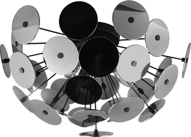 Trio discalgo - plafondlamp - zwart mat - plexi in rookkleur - excl. 3x e14 2w