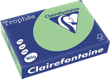 Clairefontaine trophée pastel, gekleurd papier, a4, 160 g, 250 vel, natuurgroen