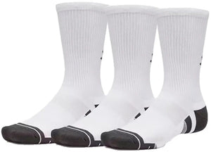 Under armour new ua perf tech 3pk crew-wht unisex sportsokken - wit - jet grijs